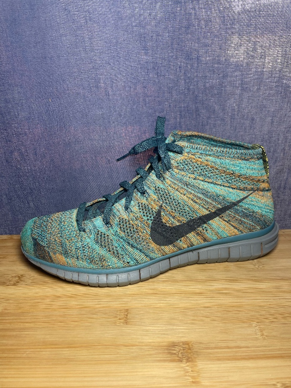 Nike Free Flyknit Chukka Woven Mineral Teal Shoes 639700-301 Mens 11 Sneakerboot